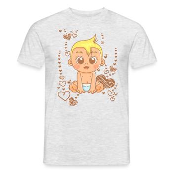 Doux bébé sous l’arc-en-ciel - T-shirt homme - gris chiné - Devant - AI Model Male 178 dark (178cm)