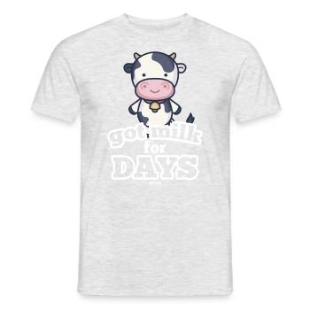 Cow has milk for several days - Men's T-Shirt - heather grey - Front - AI Model Male 178 dark (178cm)