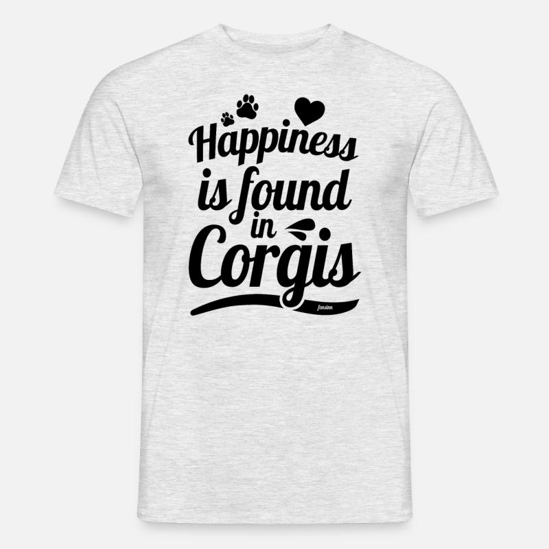 Corgi Spruch - Männer T-Shirt - Grau meliert