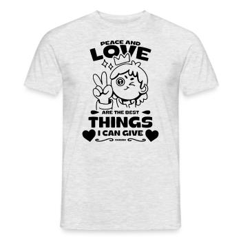 image cool d’amour et de paix - T-shirt homme - gris chiné - Devant - AI Model Male 178 dark (178cm)