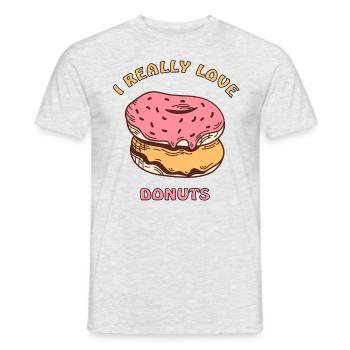 I love donuts - Men's T-Shirt - heather grey - Front - AI Model Male 178 dark (178cm)
