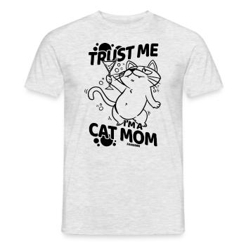 Katzenmama - Männer T-Shirt - Grau meliert - Vorne - AI Model Male 178 dark (178cm)