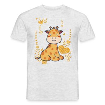 cute baby giraffe - Men's T-Shirt - heather grey - Front - AI Model Male 178 dark (178cm)
