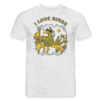 I love birds - Men's T-Shirt - heather grey - Front - AI Model Male 178 dark (178cm)