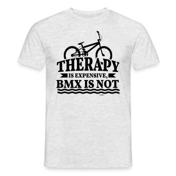 Therapy BMX Cycling Gift Idea - Men's T-Shirt - heather grey - Front - AI Model Male 178 dark (178cm)
