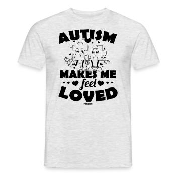 Amour autiste mariage en amour autisme puzzle - T-shirt homme - gris chiné - Devant - AI Model Male 178 dark (178cm)