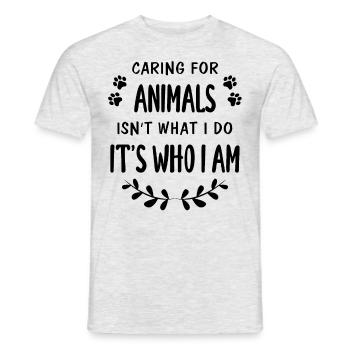 Care for animals Animal welfare Animal keepers - Men's T-Shirt - heather grey - Front - AI Model Male 178 dark (178cm)