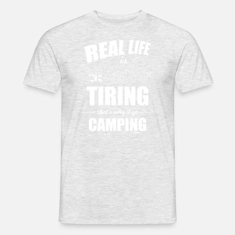 Camping - Männer T-Shirt - Grau meliert