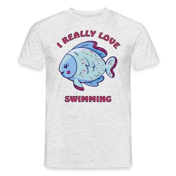 Fish swimming in the water - Men's T-Shirt - heather grey - Front - AI Model Male 178 dark (178cm)