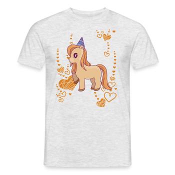 Baby Pferd Reiten Kinder Pony Pferdestall - Männer T-Shirt - Grau meliert - Vorne - AI Model Male 178 dark (178cm)