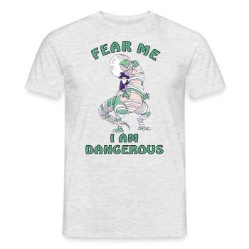 dangereux dinosaure T. rex - T-shirt homme - gris chiné - Devant - AI Model Male 178 dark (178cm)