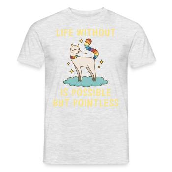 une vie sans chats est possible Amoureux des chats - T-shirt homme - gris chiné - Devant - AI Model Male 178 dark (178cm)