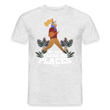 Papa Fille Enfant Fête des pères Fille Cadeau - T-shirt homme - gris chiné - Devant - AI Model Male 178 dark (178cm)