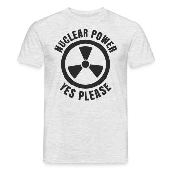 Nuclear Power, Yes Please, Nuclear Energy - Men's T-Shirt - heather grey - Front - AI Model Male 178 dark (178cm)