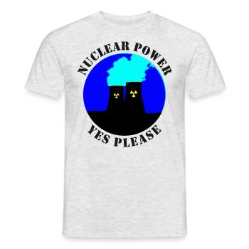 Nuclear Power Yes Please, Yes to Nuclear Energy - Men's T-Shirt - heather grey - Front - AI Model Male 178 dark (178cm)
