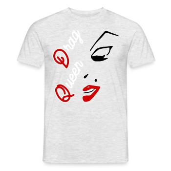 Beauté du visage drag queen - T-shirt homme - gris chiné - Devant - AI Model Male 178 dark (178cm)