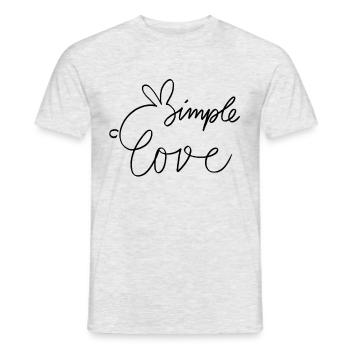 Simple Love Rabbit - Men's T-Shirt - heather grey - Front - AI Model Male 178 dark (178cm)
