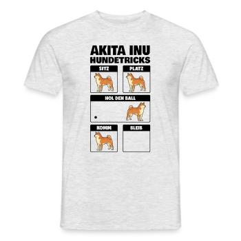 Akita Inu Hundetricks - Männer T-Shirt - Grau meliert - Vorne - AI Model Male 178 dark (178cm)
