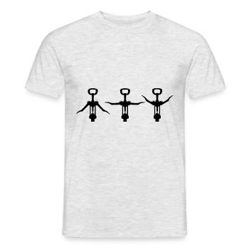 Tire-bouchon sports de vin - T-shirt homme - gris chiné - Devant - AI Model Male 178 dark (178cm)
