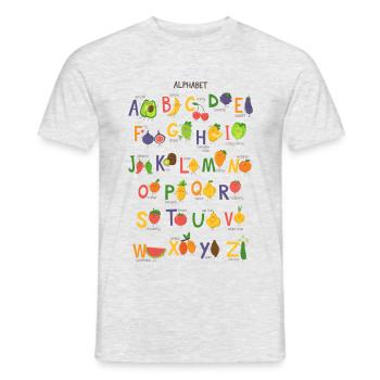 Alphabet fruits sucrés - T-shirt homme - gris chiné - Devant - AI Model Male 178 dark (178cm)