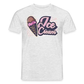 Icecream Retro Ice Eis Eiscreme Sommer summer Fun - Männer T-Shirt - Grau meliert - Vorne - AI Model Male 178 dark (178cm)