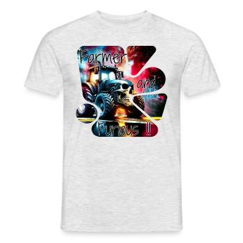 Tractor furious and farmer farmer - Men's T-Shirt - heather grey - Front - AI Model Male 178 dark (178cm)