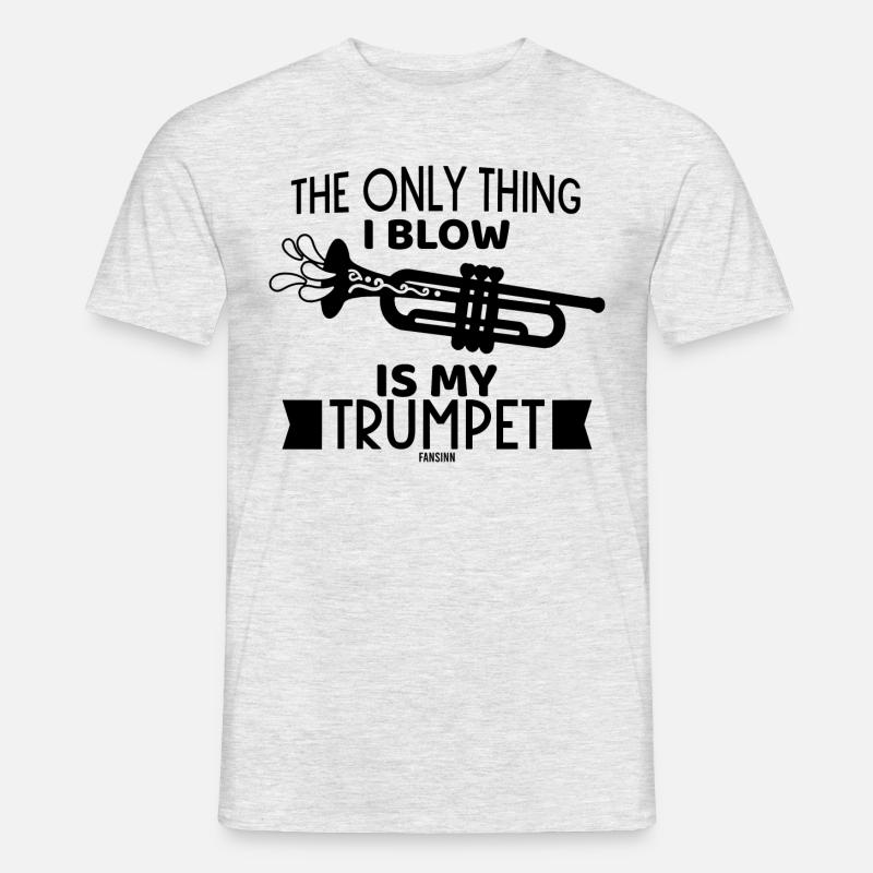 witziger Trompete Spruch Geschenk - Männer T-Shirt - Grau meliert