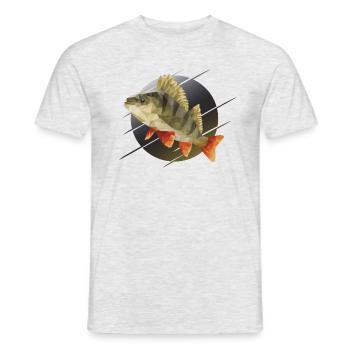 Barsch Angeln - Männer T-Shirt - Grau meliert - Vorne - AI Model Male 178 dark (178cm)
