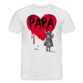 Papa - fille - T-shirt homme - gris chiné - Devant - AI Model Male 178 dark (178cm)
