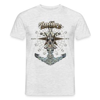 Antibes Ancre nautique Bateau à voile été - T-shirt homme - gris chiné - Devant - AI Model Male 178 dark (178cm)