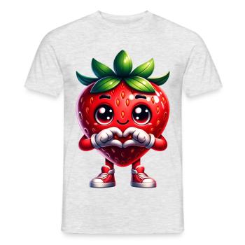 Strawberry Heart Hands - Men's T-Shirt - heather grey - Front - AI Model Male 178 dark (178cm)