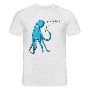 Octopus is crashing - Men's T-Shirt - heather grey - Front - AI Model Male 178 dark (178cm)