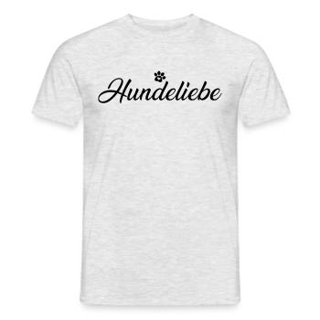 Hundeliebe mit Hundepfote - Männer T-Shirt - Grau meliert - Vorne - AI Model Male 178 dark (178cm)