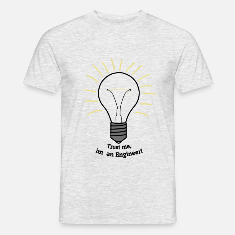 Trust me i'm an Engineer! Light bulb - Men’s T-shirt - heather grey