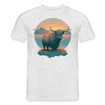 Yak sauvage - T-shirt homme - gris chiné - Devant - AI Model Male 178 dark (178cm)