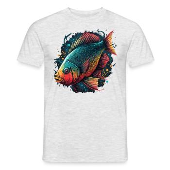 Red Fish - Men's T-Shirt - heather grey - Front - AI Model Male 178 dark (178cm)