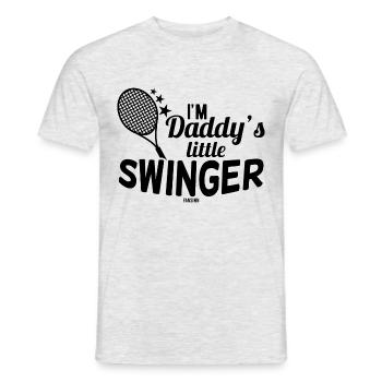 Tennis enfant papa fête des pères fille - T-shirt homme - gris chiné - Devant - AI Model Male 178 dark (178cm)