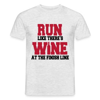 Running Wine Jogging Alcool Marathon Bouteille De Vin - T-shirt homme - gris chiné - Devant - AI Model Male 178 dark (178cm)