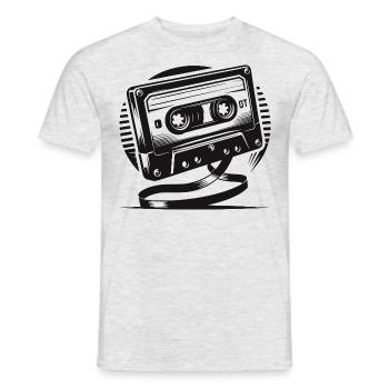 Vintage Cassette Tape - Retro Music Nostalgia - Men's T-Shirt - heather grey - Front - AI Model Male 178 dark (178cm)