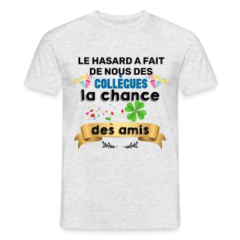 Collègue et amis idée Cadeau Homme Meilleur - T-shirt homme - gris chiné - Devant - AI Model Male 178 dark (178cm)