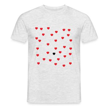heart - Men's T-Shirt - heather grey - Front - AI Model Male 178 dark (178cm)