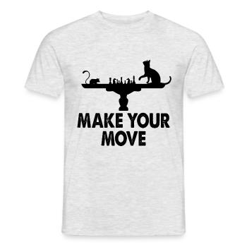 Chess funny - Men's T-Shirt - heather grey - Front - AI Model Male 178 dark (178cm)