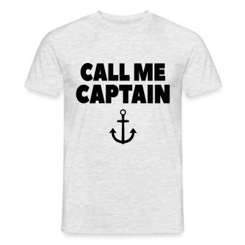 Captain ship anchor boat - Men's T-Shirt - heather grey - Front - AI Model Male 178 dark (178cm)