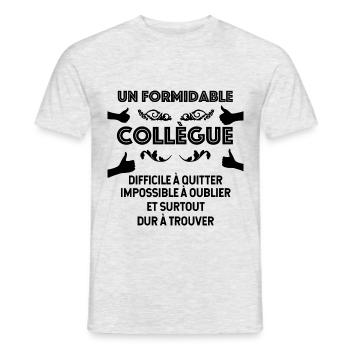 Meilleur collègue formidable humour mon collègue - T-shirt homme - gris chiné - Devant - AI Model Male 178 dark (178cm)