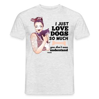 Tatouages de maman chien os de chiot - T-shirt homme - gris chiné - Devant - AI Model Male 178 dark (178cm)