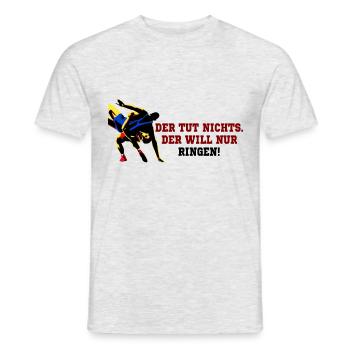 Ringen - Männer T-Shirt - Grau meliert - Vorne - AI Model Male 178 dark (178cm)