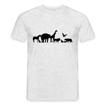 Silhouettes of animals - Men's T-Shirt - heather grey - Front - AI Model Male 178 dark (178cm)