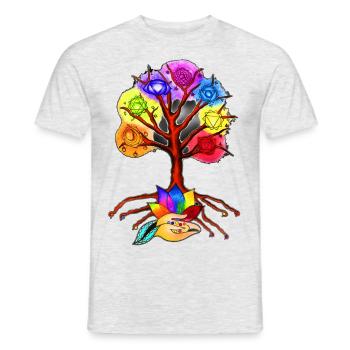 chakra - Heren T-shirt - grijs gemêleerd - Voor - AI Model Male 178 dark (178cm)