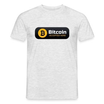bitcoin accepted here - Männer T-Shirt - Grau meliert - Vorne - AI Model Male 178 dark (178cm)
