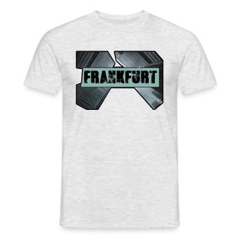 francfort,skyline,maisons,immeubles de grande hauteur,ffm - T-shirt homme - gris chiné - Devant - AI Model Male 178 dark (178cm)